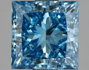 3.09ct PRINCESS Fancy Vivid Blue VS1 Coloured Lab diamond