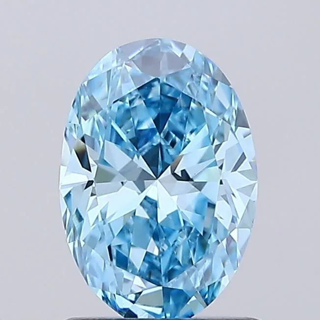 0.81ct OVAL Fancy Vivid Blue VVS2 Coloured Lab diamond