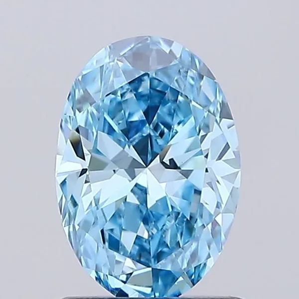 0.81ct OVAL Fancy Vivid Blue VVS2 Coloured Lab diamond