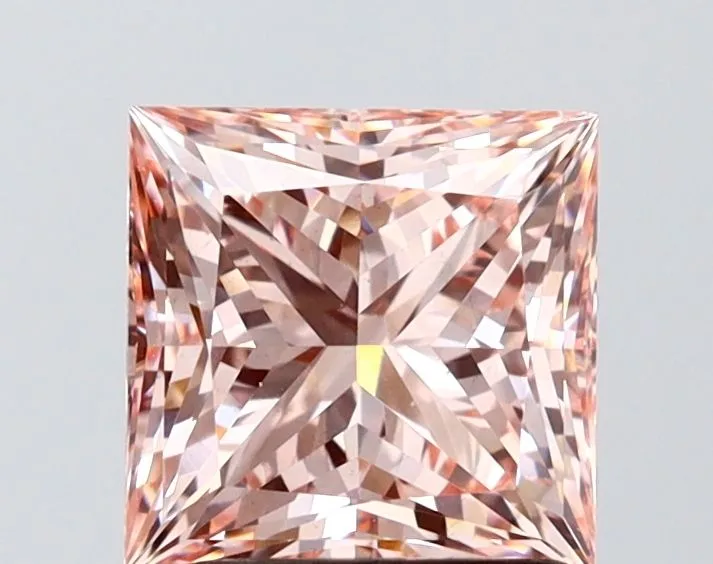 2.04ct PRINCESS Fancy Vivid Pink VS1 Coloured Lab diamond
