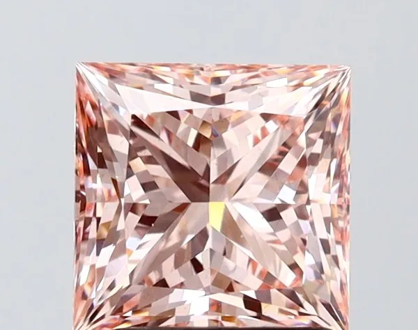 2.04ct PRINCESS Fancy Vivid Pink VS1 Coloured Lab diamond