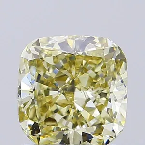 1.09ct CUSHION Fancy Light Yellow VS2 Coloured Lab diamond