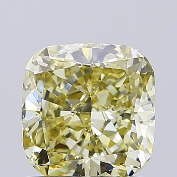 1.09ct CUSHION Fancy Light Yellow VS2 Coloured Lab diamond