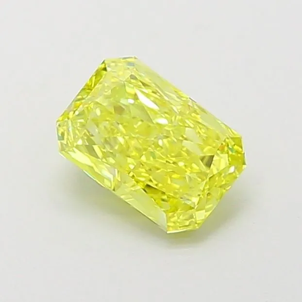 1.07ct RADIANT Fancy Vivid Yellow VVS2 Coloured Lab diamond