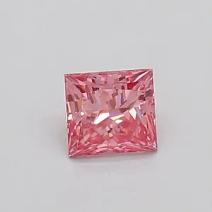 0.33ct PRINCESS Fancy Vivid Pink VVS2 Coloured Lab diamond