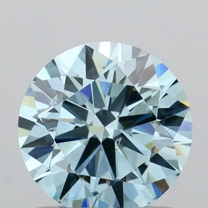 1.00ct ROUND Fancy Vivid Blue SI1 Coloured Lab diamond