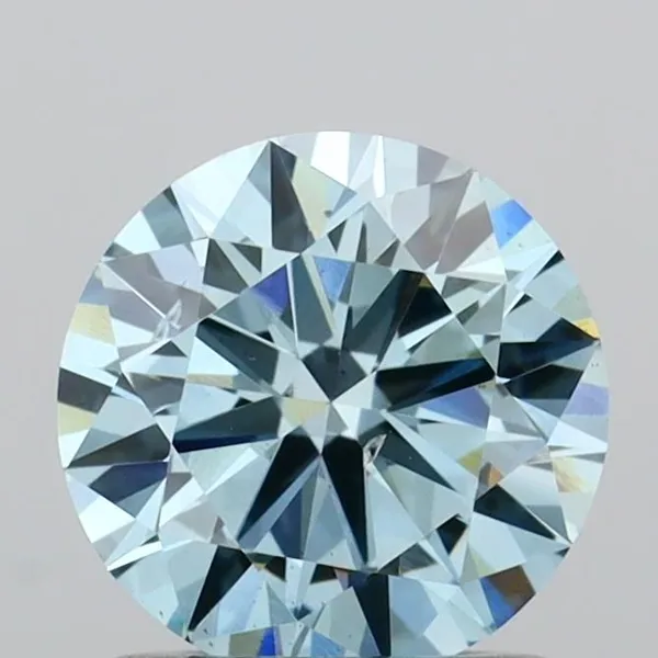 1ct ROUND Fancy Vivid Blue SI1 Coloured Lab diamond