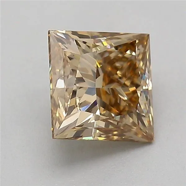 0.97ct PRINCESS Fancy Light Brownish Yellow VS1 Coloured Lab diamond