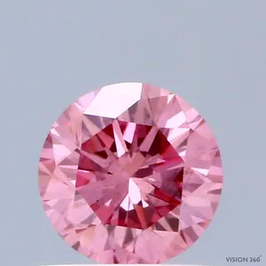 0.55ct ROUND Fancy Vivid Pink VS2 Coloured Lab diamond