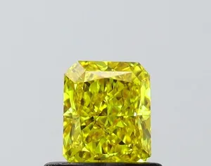 0.67ct RADIANT Fancy Vivid Yellow VVS2 Coloured Lab diamond