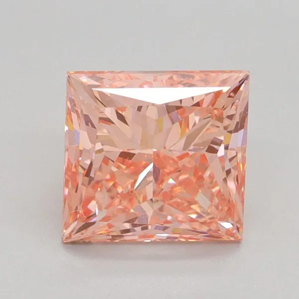 2.02ct PRINCESS Fancy Vivid Pink VS2 Coloured Lab diamond