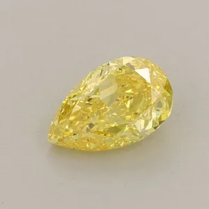 0.58ct PEAR Fancy Vivid Yellow VS1 Coloured Lab diamond
