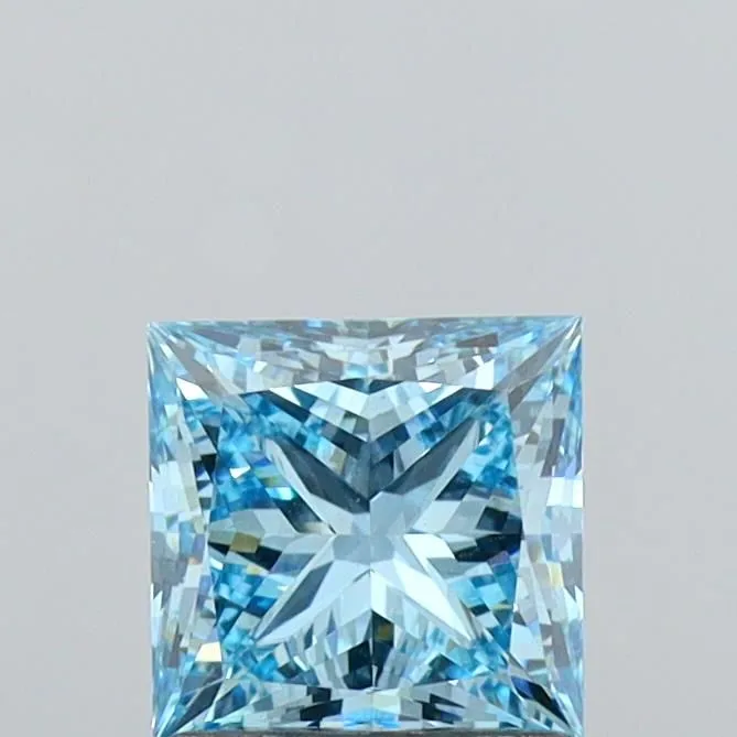 1.40ct PRINCESS Fancy Vivid Blue VS1 Coloured Lab diamond