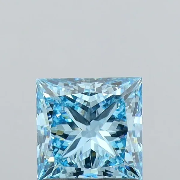 1.4ct PRINCESS Fancy Vivid Blue VS1 Coloured Lab diamond