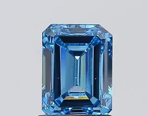 1.48ct EMERALD Fancy Vivid Blue VS2 Coloured Lab diamond
