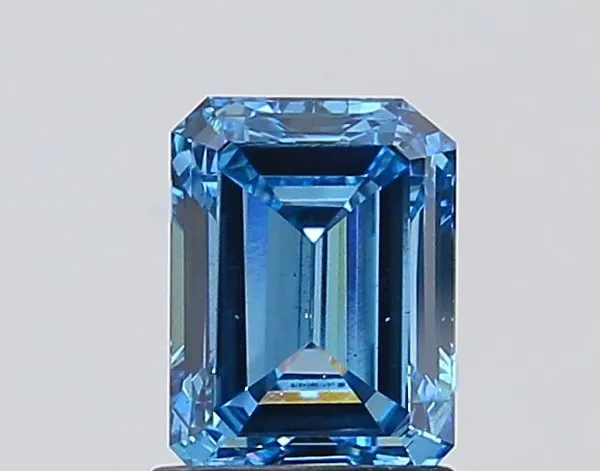 1.48ct EMERALD Fancy Vivid Blue VS2 Coloured Lab diamond