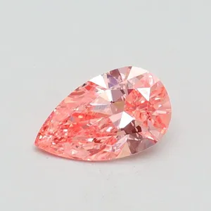 0.5ct PEAR Fancy Vivid Pink SI1 Coloured Lab diamond