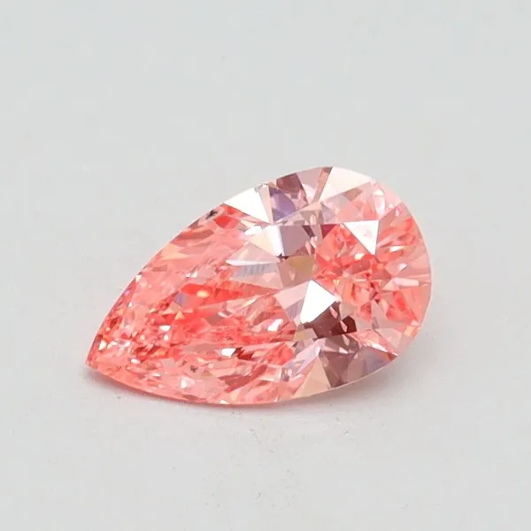 0.5ct PEAR Fancy Vivid Pink SI1 Coloured Lab diamond