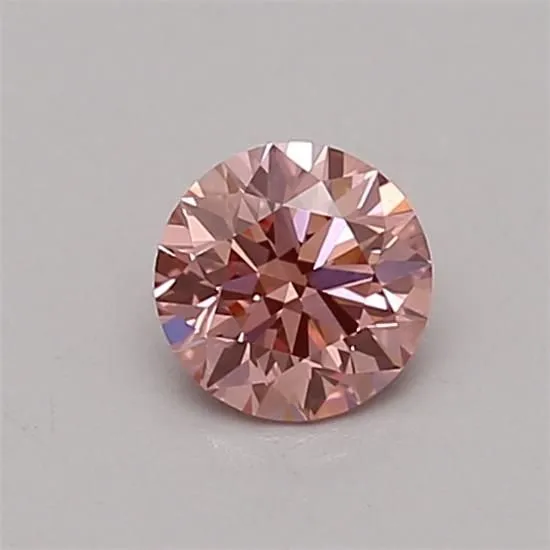 0.45ct ROUND Fancy Vivid Pink VS2 Coloured Lab diamond