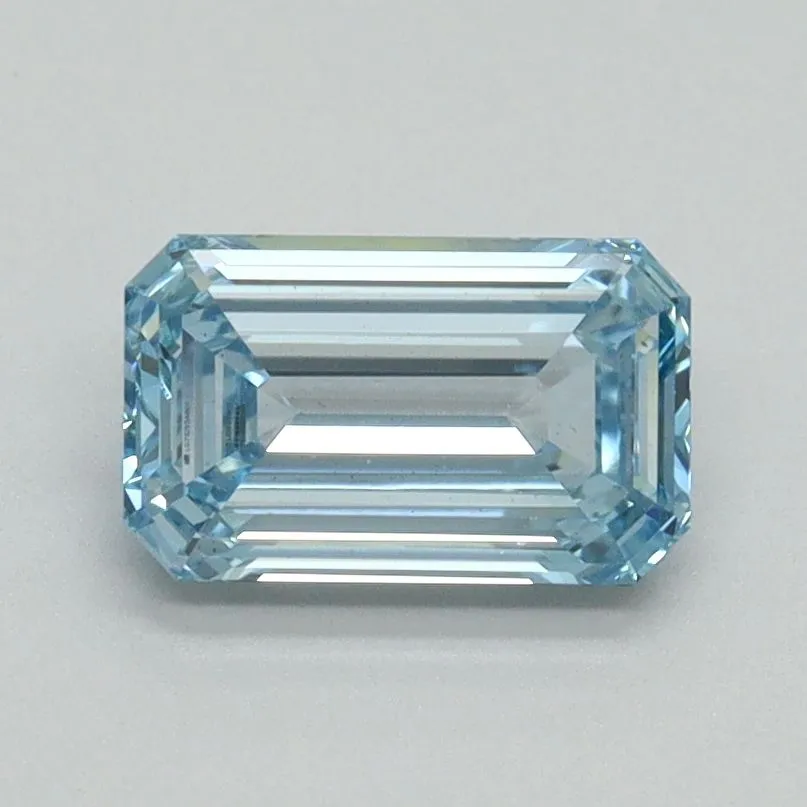 1.06ct EMERALD Fancy Vivid Blue VS1 Coloured Lab diamond