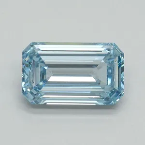 1.06ct EMERALD Fancy Vivid Blue VS1 Coloured Lab diamond