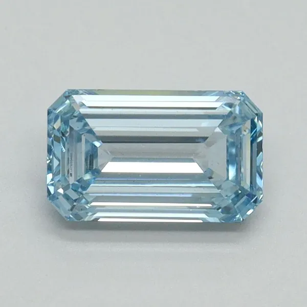 1.06ct EMERALD Fancy Vivid Blue VS1 Coloured Lab diamond