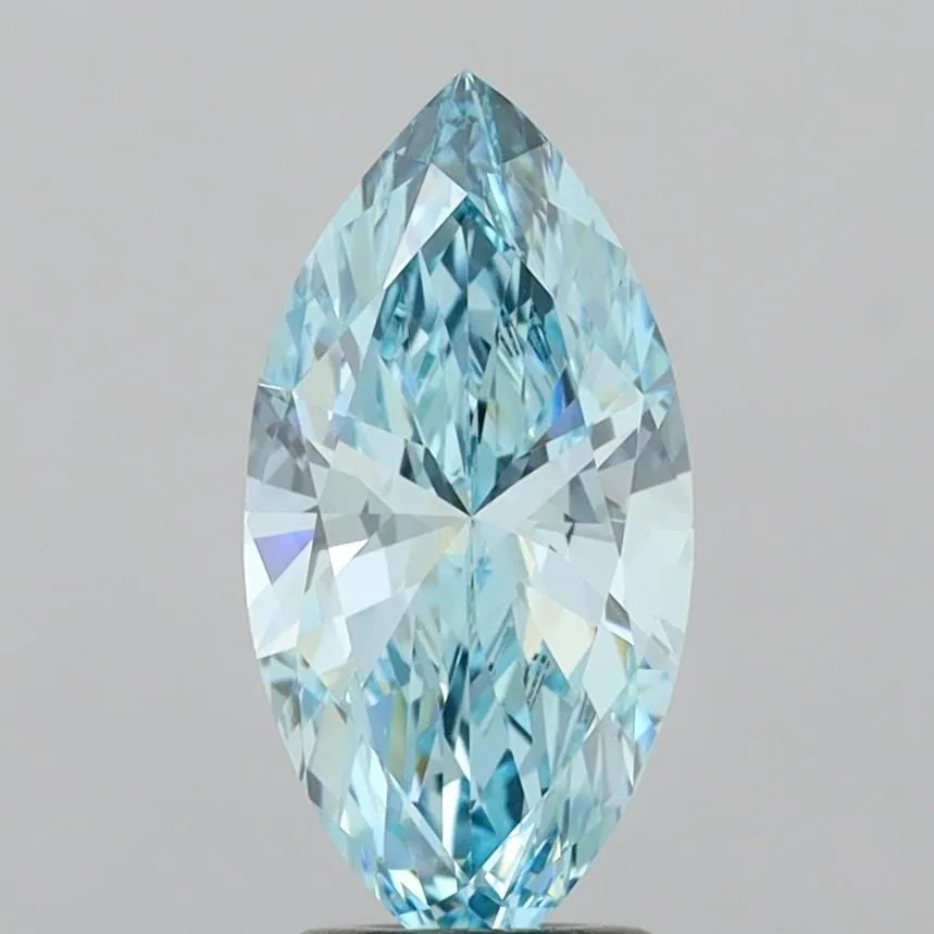 1.92ct MARQUISE Fancy Vivid Blue VVS2 Coloured Lab diamond