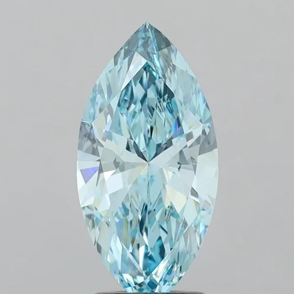 1.92ct MARQUISE Fancy Vivid Blue VVS2 Coloured Lab diamond