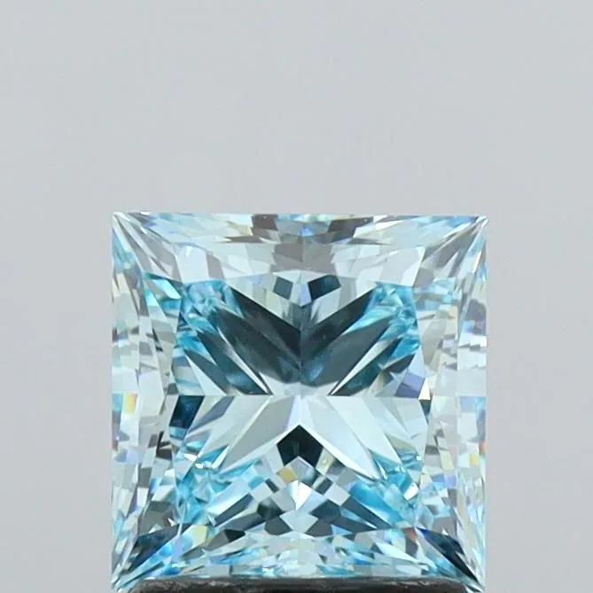 1.95ct PRINCESS Fancy Vivid Blue VS1 Coloured Lab diamond