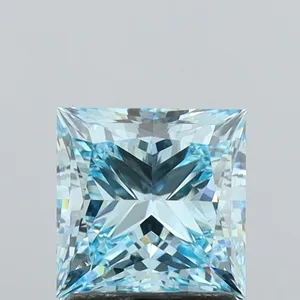 1.95ct PRINCESS Fancy Vivid Blue VS1 Coloured Lab diamond