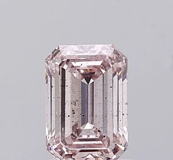 1.00ct EMERALD Fancy Light Pink SI2 Coloured Lab diamond