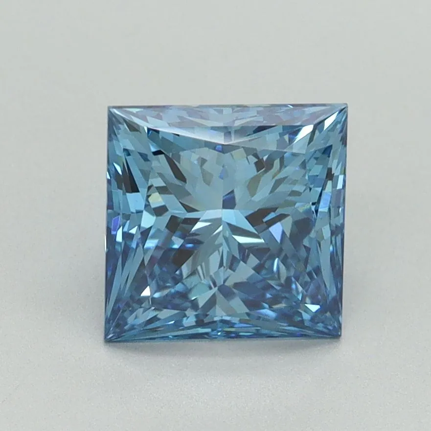 1.71ct PRINCESS Fancy Vivid Blue VS1 Coloured Lab diamond