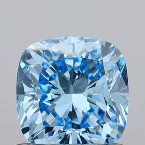 1.01ct CUSHION Fancy Vivid Blue SI1 Coloured Lab diamond