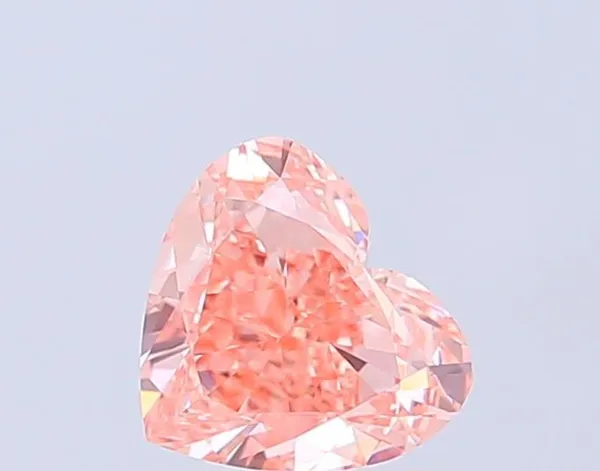 1.33ct HEART Fancy Vivid Pink VVS2 Coloured Lab diamond