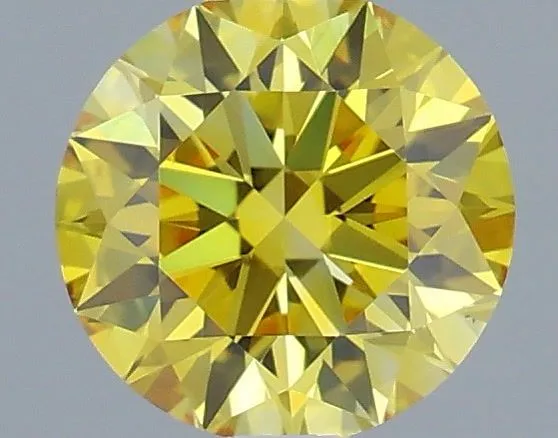 0.54ct ROUND Fancy Vivid Yellow VS2 Coloured Lab diamond