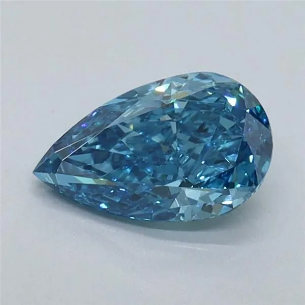 0.68ct PEAR Fancy Vivid Blue VS1 Coloured Lab diamond