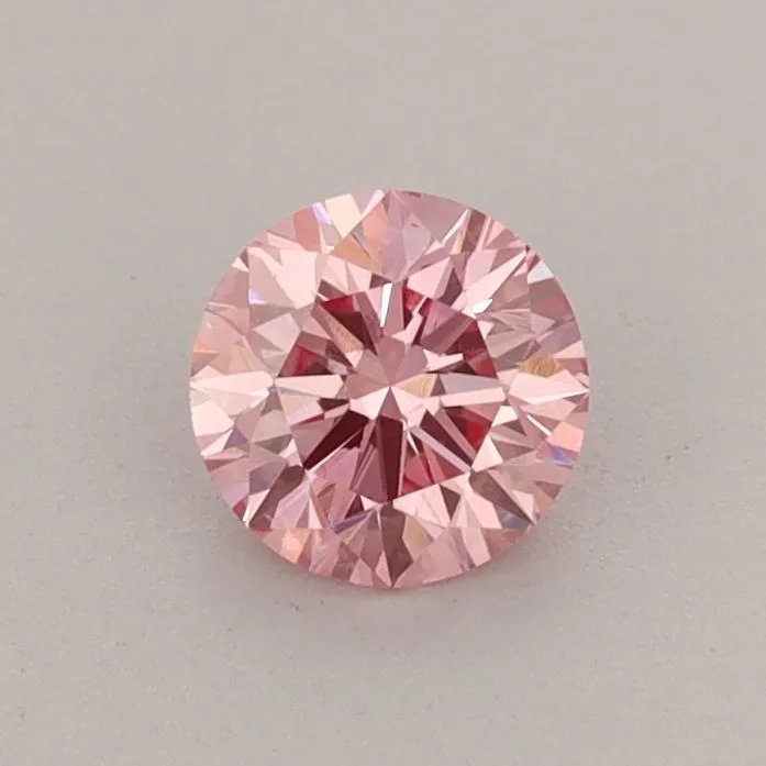 0.49ct ROUND Fancy Vivid Pink VS1 Coloured Lab diamond