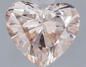 0.63ct HEART Fancy Light Brown Pink VS1 Coloured Lab diamond