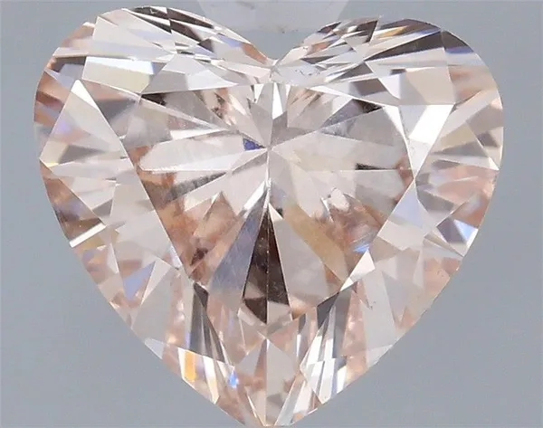 0.63ct HEART Fancy Light Brown Pink VS1 Coloured Lab diamond