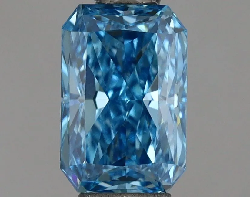 0.64ct RADIANT Fancy Vivid Blue VS1 Coloured Lab diamond