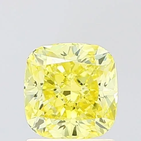 1.11ct CUSHION Fancy Vivid Yellow VS2 Coloured Lab diamond