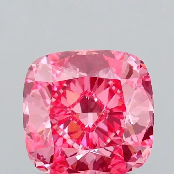 1.25ct CUSHION Fancy Vivid Pink VS1 Coloured Lab diamond