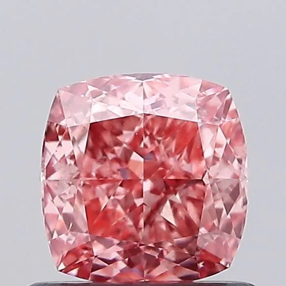0.95ct CUSHION Fancy Vivid Pink VS2 Coloured Lab diamond