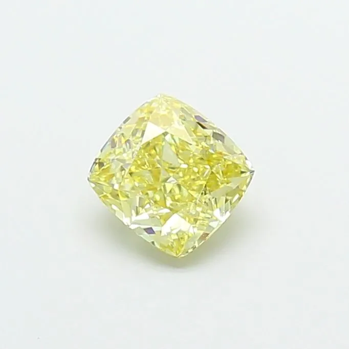 1.08ct CUSHION Fancy Intense Yellow VS1 Coloured Lab diamond