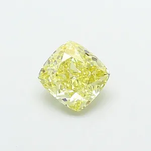 1.08ct CUSHION Fancy Intense Yellow VS1 Coloured Lab diamond