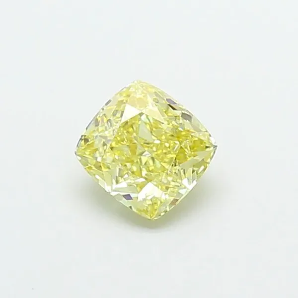 1.08ct CUSHION Fancy Intense Yellow VS1 Coloured Lab diamond