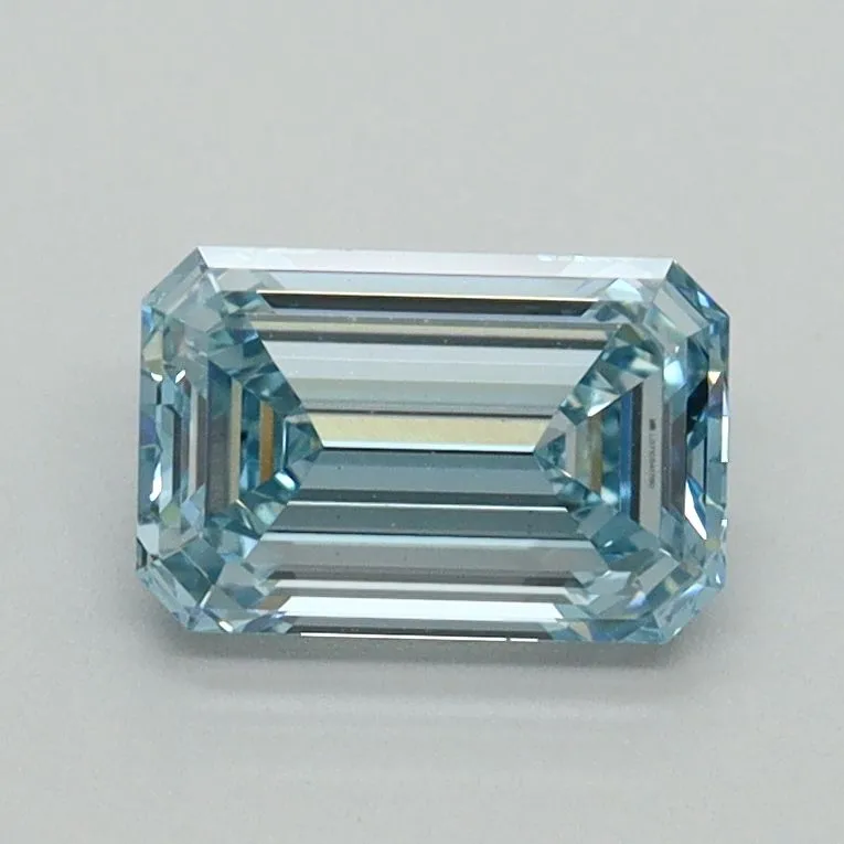 1.01ct EMERALD Fancy Intense Blue VVS2 Coloured Lab diamond