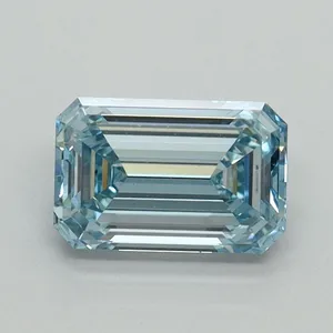 1.01ct EMERALD Fancy Intense Blue VVS2 Coloured Lab diamond