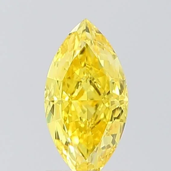 1.10ct MARQUISE Fancy Vivid Yellow VVS2 Coloured Lab diamond