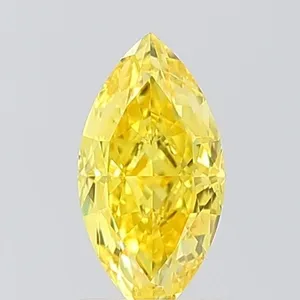 1.1ct MARQUISE Fancy Vivid Yellow VVS2 Coloured Lab diamond